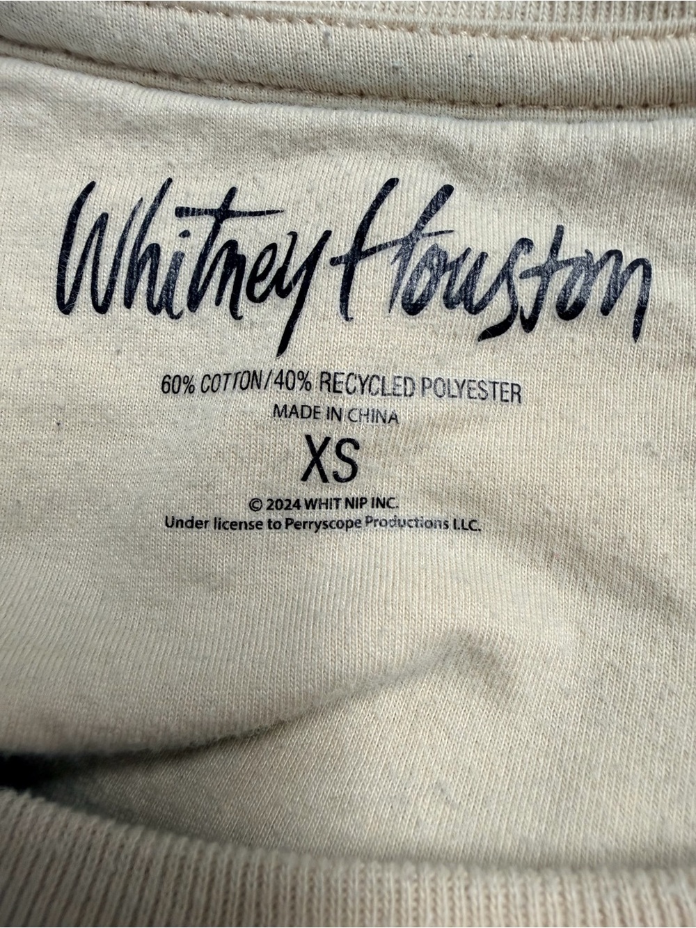 Whitney Houston Graphic Sweatshirt XS Oversized Leopard Portrait Crewneck - Picture 5 of 7